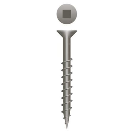 Newport Fasteners Wood Screw, #9, 2-1/2 in, Plain Case Hardened Steel Flat Head Square Drive, 2500 PK 427407-2500